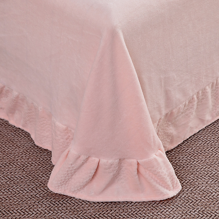 91家纺网 家纺一手货源 找家纺 找底底家纺 2025新款加厚韩版全消光烂花牛奶绒四件套（加厚8斤重   日销20单客户优惠8元） 梦屿-粉色