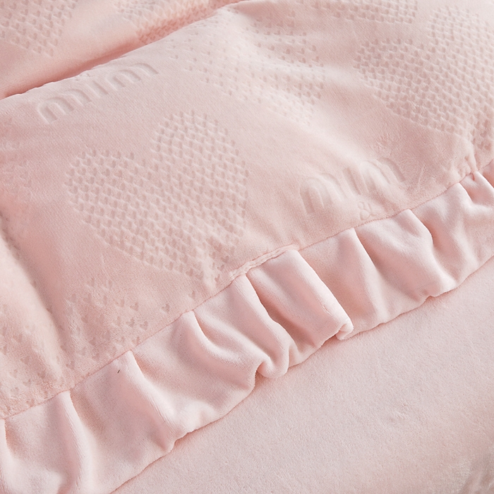 91家纺网 家纺一手货源 找家纺 找底底家纺 2025新款加厚韩版全消光烂花牛奶绒四件套（加厚8斤重   日销20单客户优惠8元） 梦屿-粉色