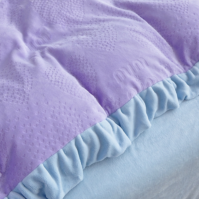 91家纺网 家纺一手货源 找家纺 找底底家纺 2025新款加厚韩版全消光烂花牛奶绒四件套（加厚8斤重   日销20单客户优惠8元） 梦屿-兰紫