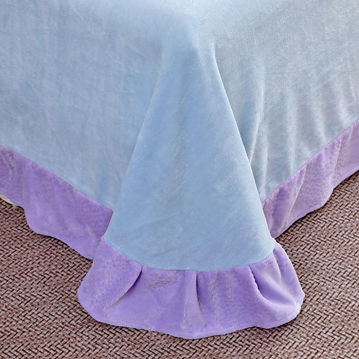 91家纺网 家纺一手货源 找家纺 找底底家纺 2025新款加厚韩版全消光烂花牛奶绒四件套（加厚8斤重   日销20单客户优惠8元） 梦屿-兰紫