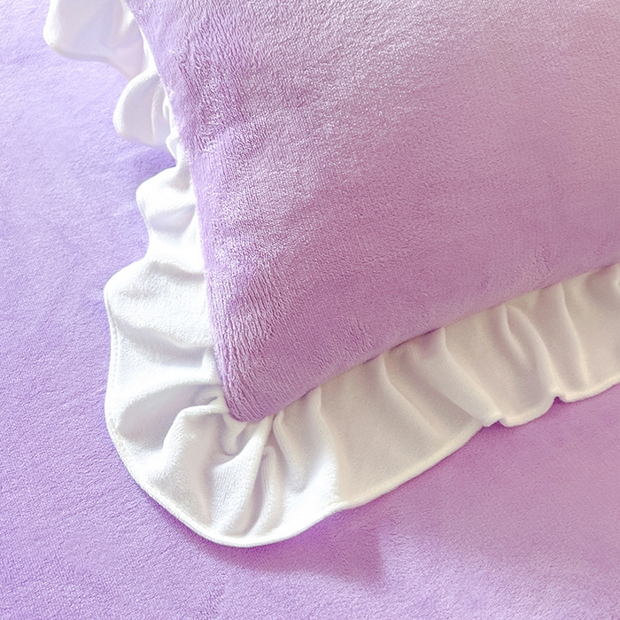 91家纺网 家纺一手货源 找家纺 后庭寝室 2025新款牛奶绒床裙四件套倾城 倾城-梦幻紫