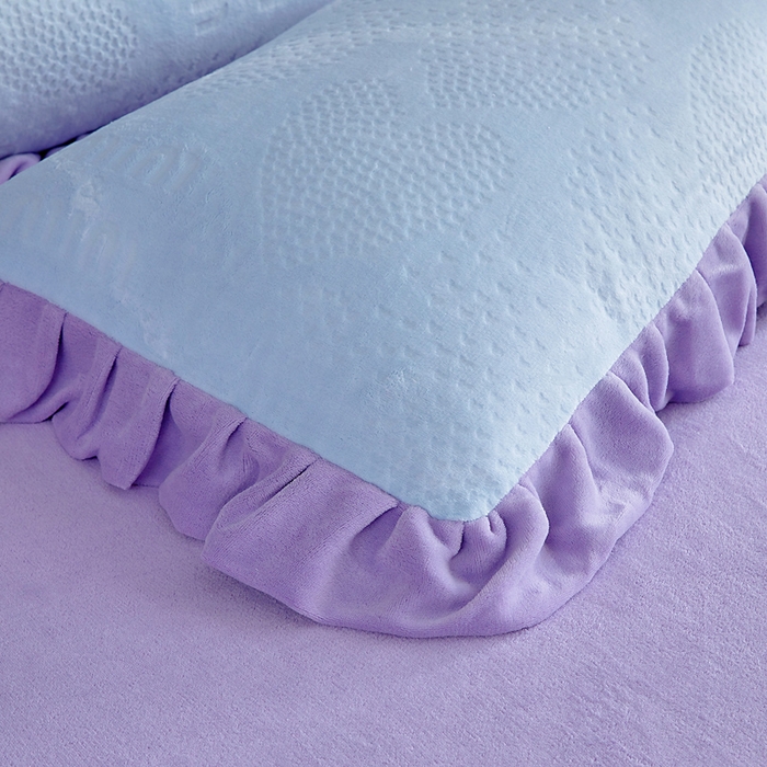 91家纺网 家纺一手货源 找家纺 找底底家纺 2025新款加厚韩版全消光烂花牛奶绒四件套（加厚8斤重   日销20单客户优惠8元） 梦屿-紫兰