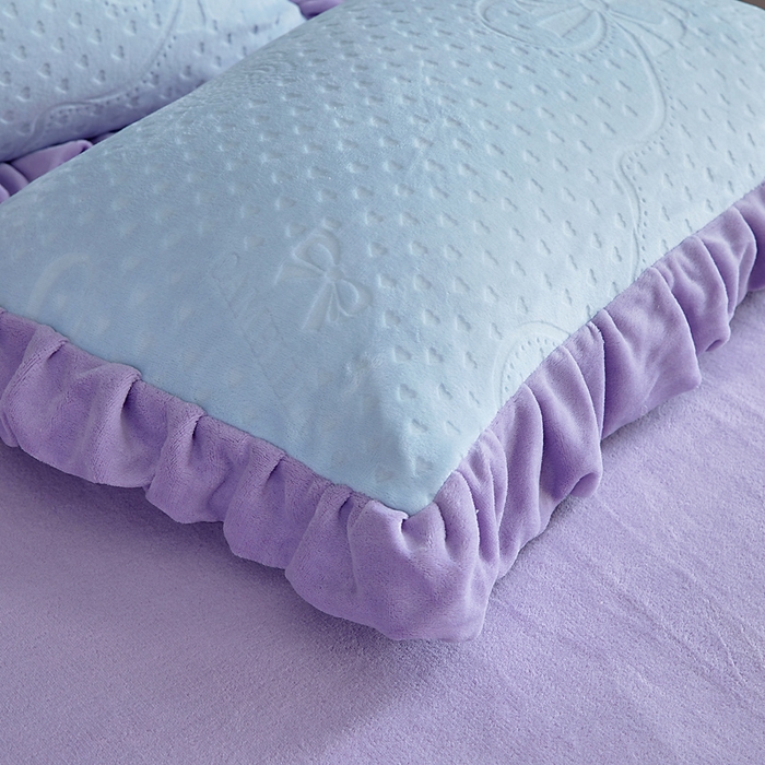 91家纺网 家纺一手货源 找家纺 找底底家纺 2025新款加厚韩版全消光烂花牛奶绒四件套（加厚8斤重   日销20单客户优惠8元） 柔漾-兰紫