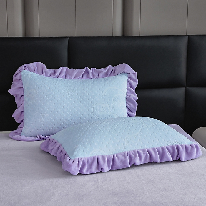 91家纺网 家纺一手货源 找家纺 找底底家纺 2025新款加厚韩版全消光烂花牛奶绒四件套（加厚8斤重   日销20单客户优惠8元） 柔漾-兰紫