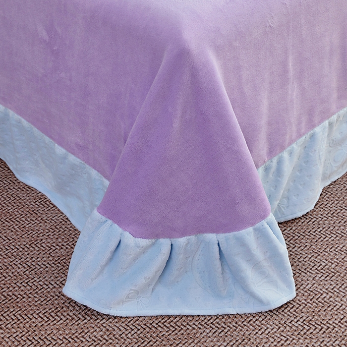 91家纺网 家纺一手货源 找家纺 找底底家纺 2025新款加厚韩版全消光烂花牛奶绒四件套（加厚8斤重   日销20单客户优惠8元） 柔漾-兰紫