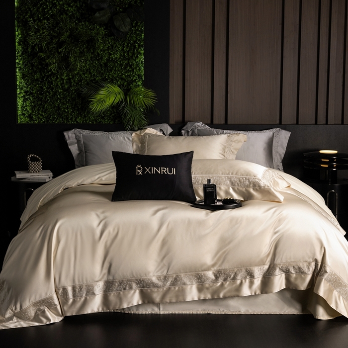 91家纺网 家纺一手货源 找家纺 馨蕊家居 2025秋冬臻品上新高精密四件套-云芙 云芙-香槟