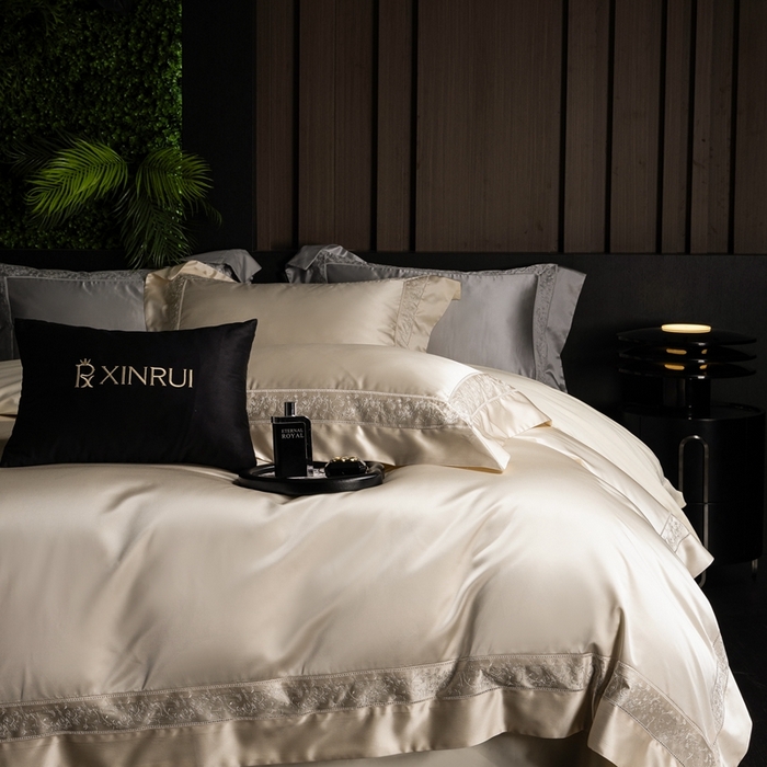 91家纺网 家纺一手货源 找家纺 馨蕊家居 2025秋冬臻品上新高精密四件套-云芙 云芙-香槟