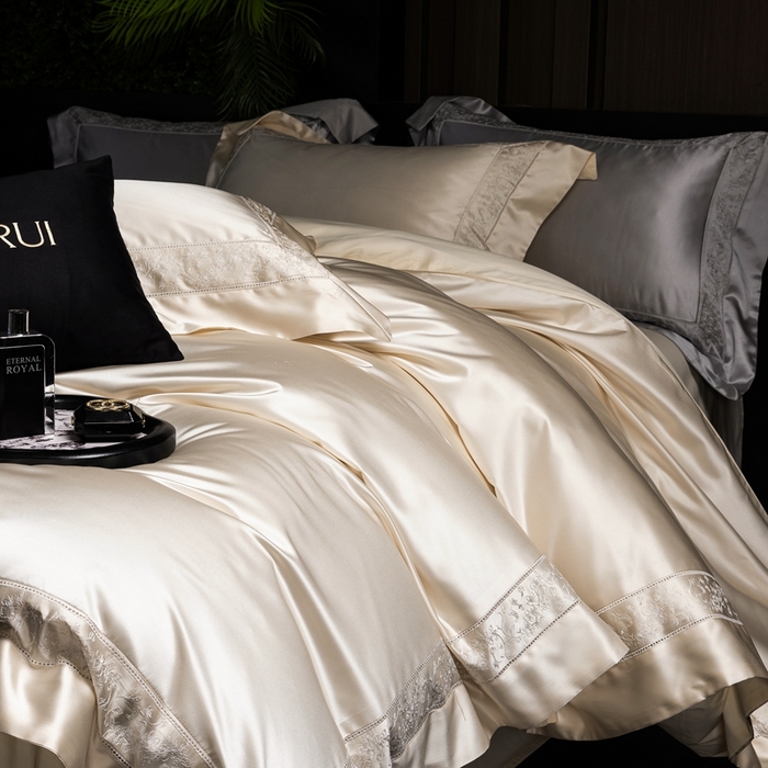 91家纺网 家纺一手货源 找家纺 馨蕊家居 2025秋冬臻品上新高精密四件套-云芙 云芙-香槟