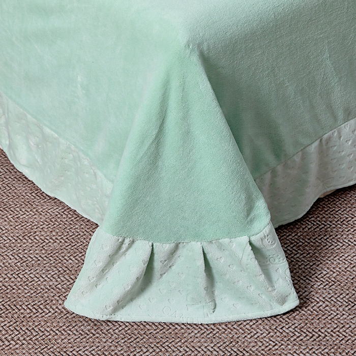 91家纺网 家纺一手货源 找家纺 找底底家纺 2025新款加厚韩版全消光烂花牛奶绒四件套（加厚8斤重   日销20单客户优惠8元） 柔漾-暖绿