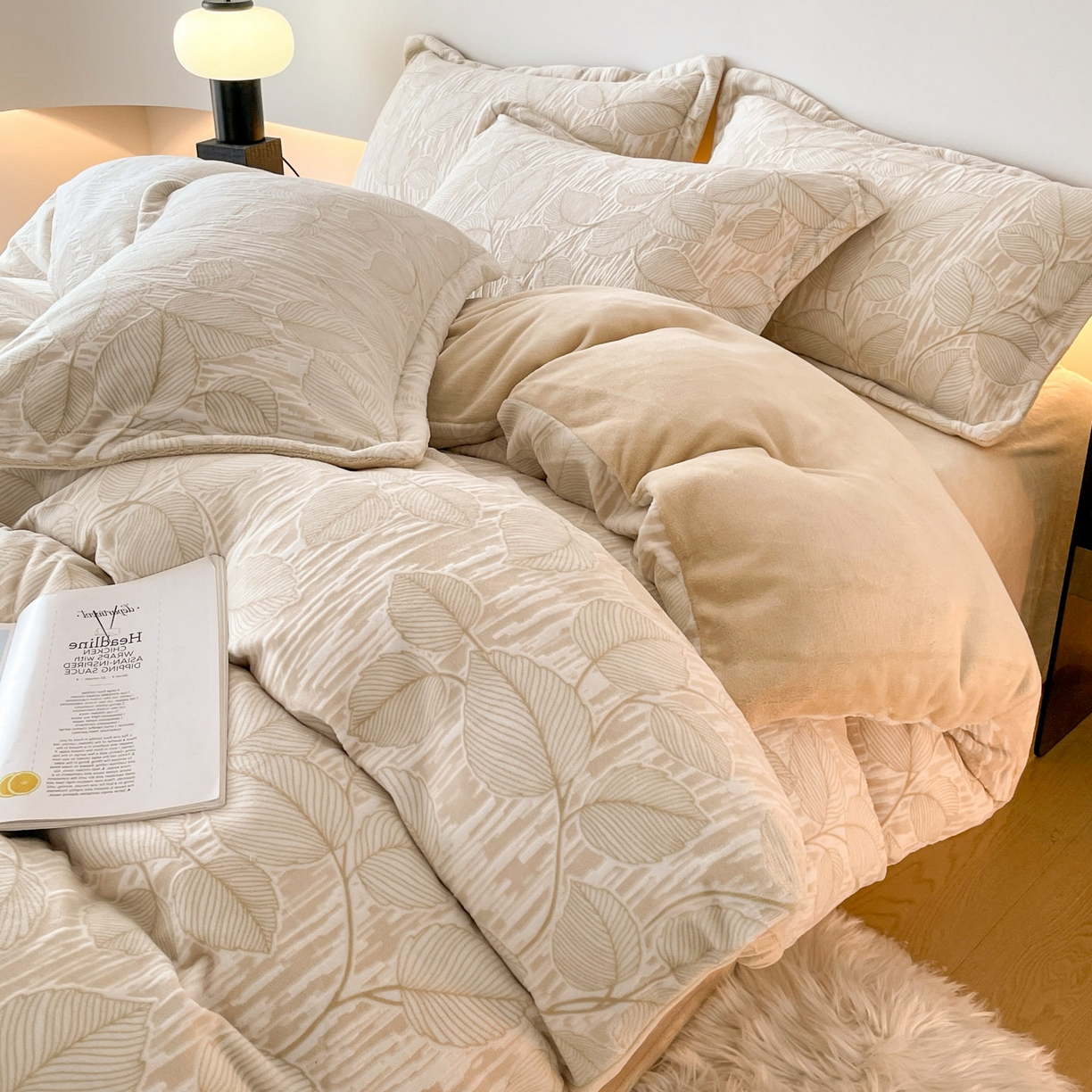 91家纺网 家纺一手货源 找家纺 梵克保罗 2025新款保暖舒适雕花绒四件套 仲夏晨歌