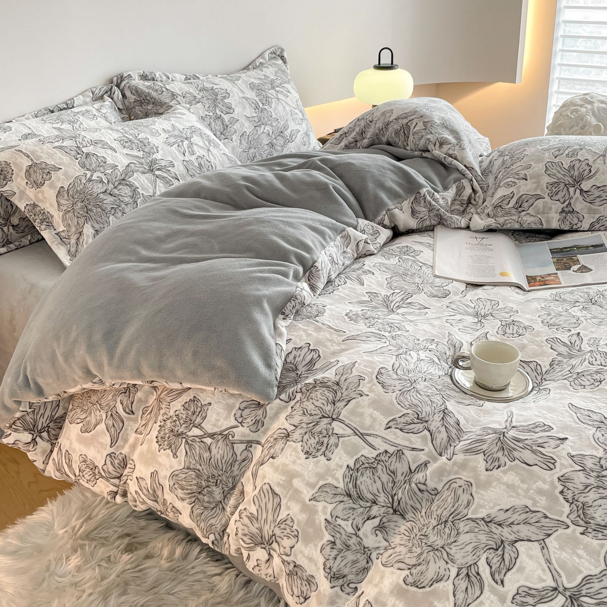 91家纺网 家纺一手货源 找家纺 梵克保罗 2025新款保暖舒适雕花绒四件套 心中之城