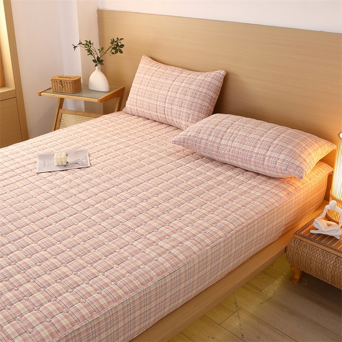 91家纺网 家纺一手货源 找家纺 （总）梵克保罗 2025新款无印风全棉色织水洗棉夹棉床笠