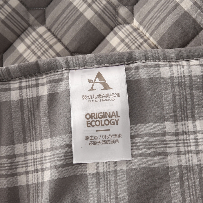 91家纺网 家纺一手货源 找家纺 梵克保罗 2025新款无印风全棉色织水洗棉夹棉床笠 凯里灰