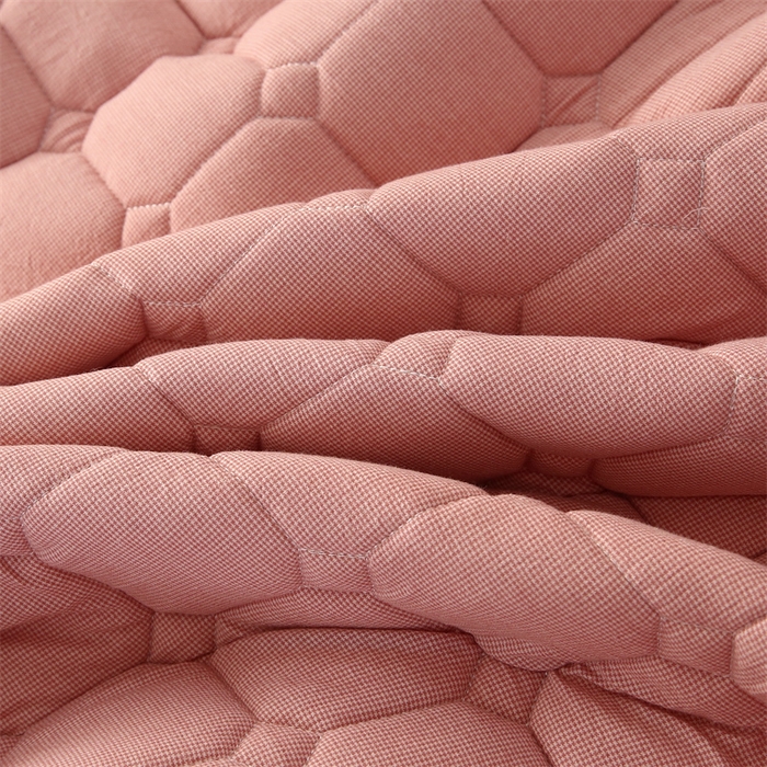 91家纺网 家纺一手货源 找家纺 梵克保罗 2025新款无印风全棉色织水洗棉夹棉床笠 千鸟格粉