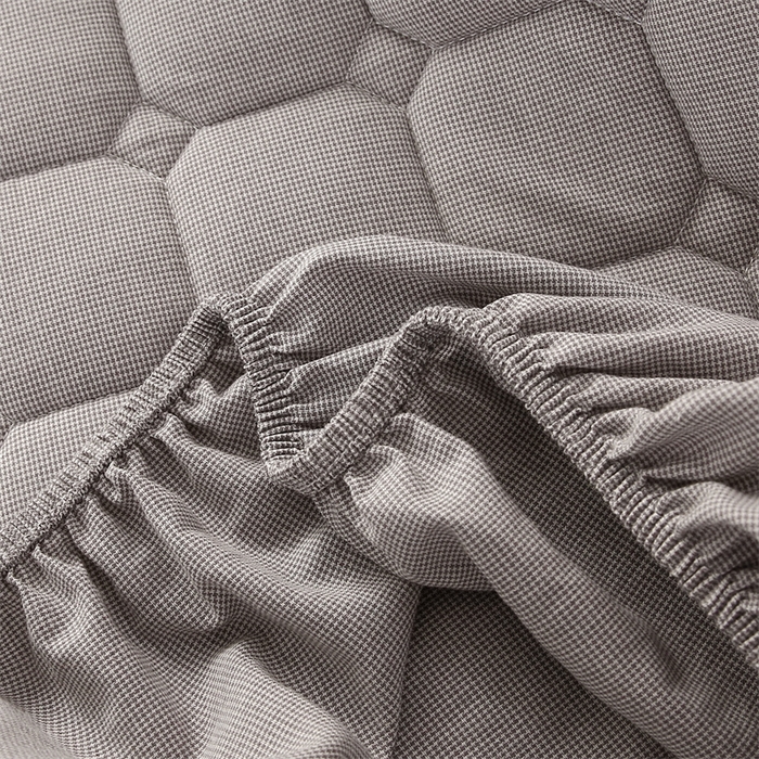 91家纺网 家纺一手货源 找家纺 梵克保罗 2025新款无印风全棉色织水洗棉夹棉床笠 千鸟格灰
