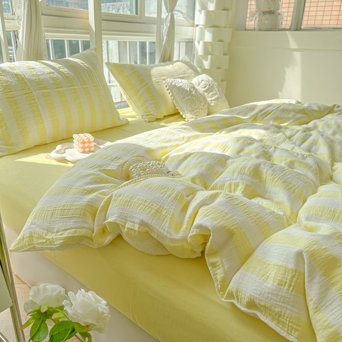 91家纺网 家纺一手货源 找家纺 大叔大婶 云朵条纹奶黄