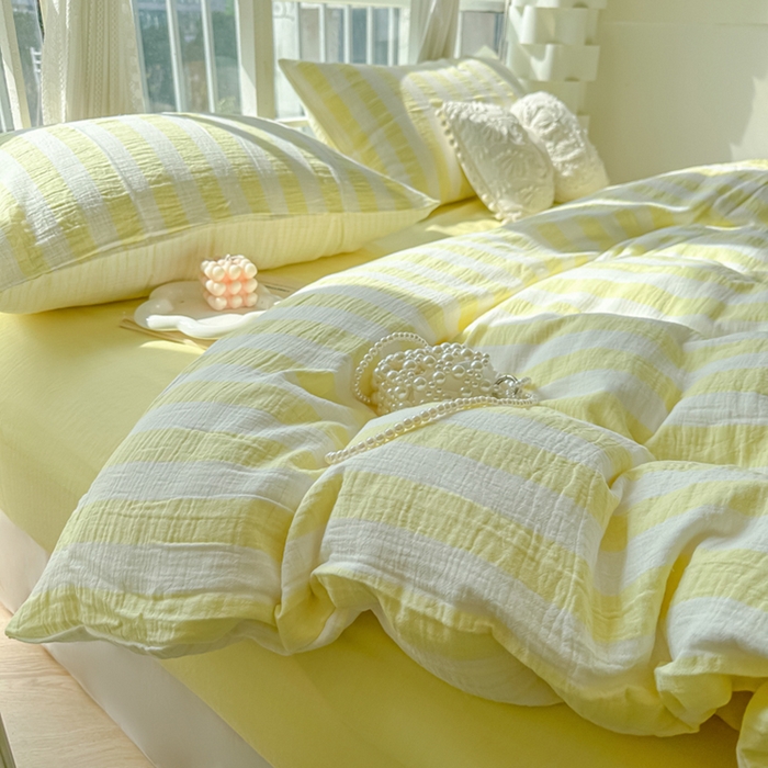 91家纺网 家纺一手货源 找家纺 大叔大婶 云朵条纹奶黄