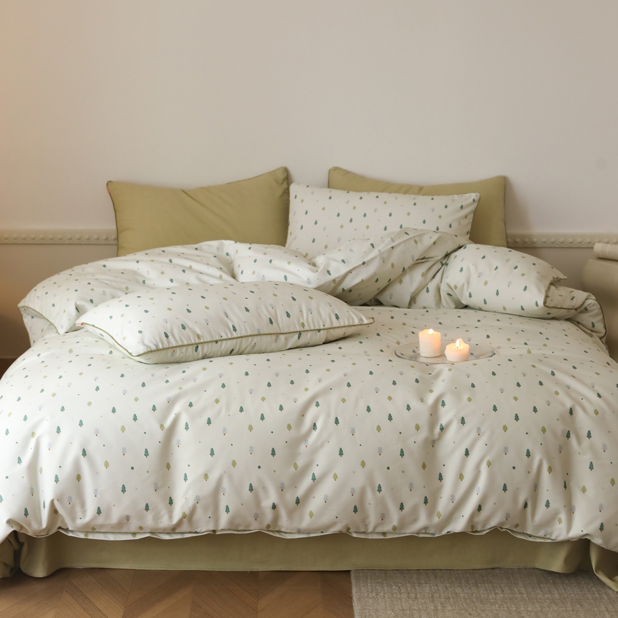 91家纺网 家纺一手货源 找家纺 （总）时年家纺 2025新款全棉纯棉生态磨毛嵌绳款系列四件套