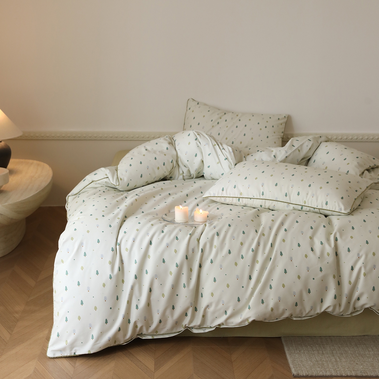 91家纺网 家纺一手货源 找家纺 （总）时年家纺 2025新款全棉纯棉生态磨毛嵌绳款系列四件套