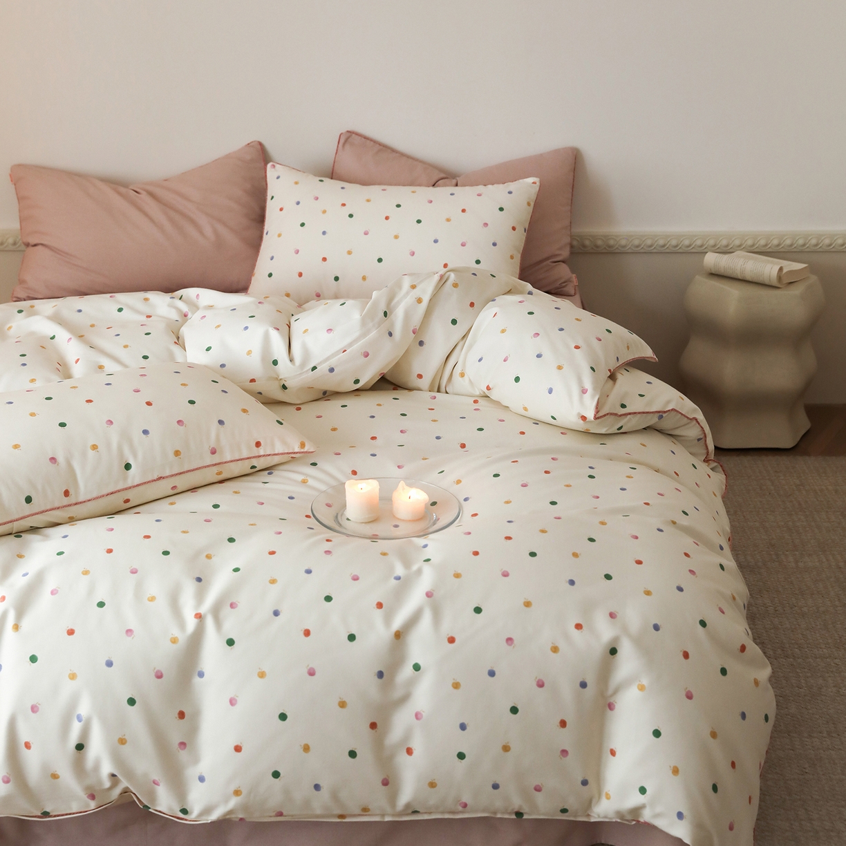 91家纺网 家纺一手货源 找家纺 （总）时年家纺 2025新款全棉纯棉生态磨毛嵌绳款系列四件套