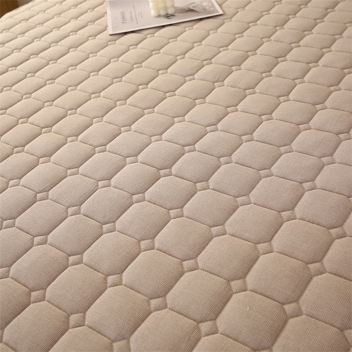 91家纺网 家纺一手货源 找家纺 梵克保罗 2025新款无印风全棉色织水洗棉夹棉床笠 千鸟格驼