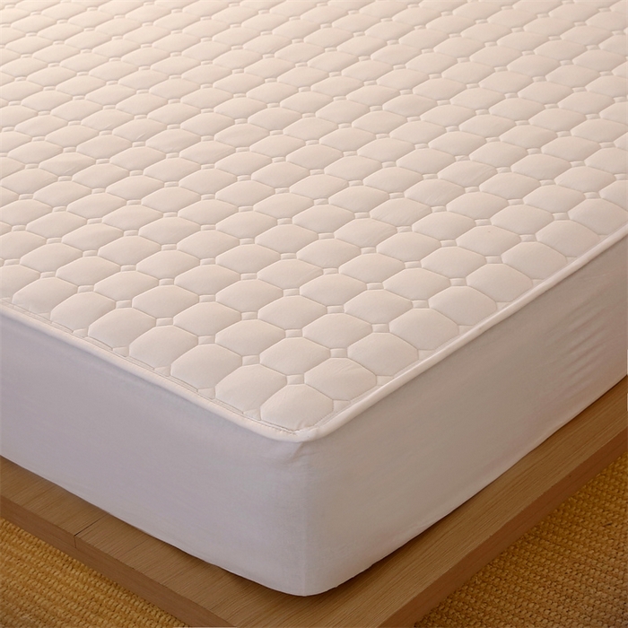 91家纺网 家纺一手货源 找家纺 梵克保罗 2025新款无印风全棉色织水洗棉夹棉床笠 无印纯净白