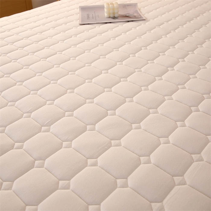 91家纺网 家纺一手货源 找家纺 梵克保罗 2025新款无印风全棉色织水洗棉夹棉床笠 无印纯净白