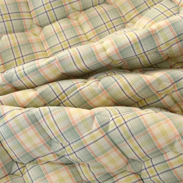 91家纺网 家纺一手货源 找家纺 梵克保罗 2025新款无印风全棉色织水洗棉夹棉床笠 凯里绿