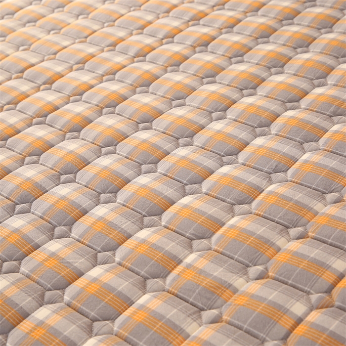 91家纺网 家纺一手货源 找家纺 梵克保罗 2025新款无印风全棉色织水洗棉夹棉床笠 美拉德橘