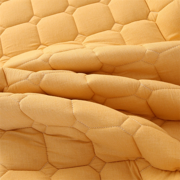 91家纺网 家纺一手货源 找家纺 梵克保罗 2025新款无印风全棉色织水洗棉夹棉床笠 千鸟格招财金