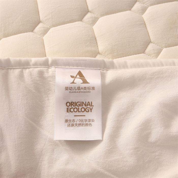 91家纺网 家纺一手货源 找家纺 梵克保罗 2025新款无印风全棉色织水洗棉夹棉床笠 无印纯净白