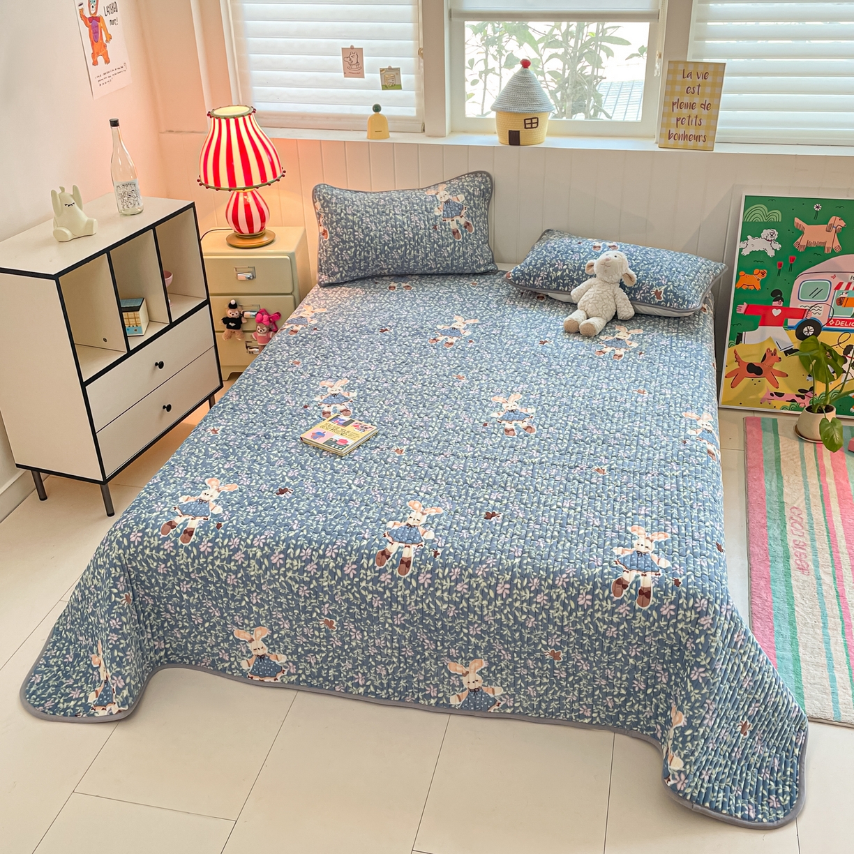 91家纺网 家纺一手货源 找家纺 （总）贝扬思家纺 2025新款高克重牛奶绒豆豆被套床盖四件套-悦心系列