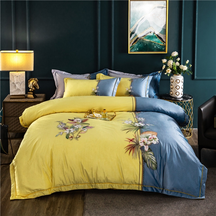 91家纺网 家纺一手货源 找家纺 梵克保罗 2025秋冬新品有氧臻棉绒数码印花9斤单品四件套牛奶绒兔毛绒 罗森堡-黄