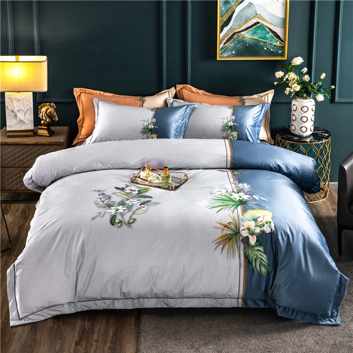 91家纺网 家纺一手货源 找家纺 梵克保罗 2025秋冬新品有氧臻棉绒数码印花9斤单品四件套牛奶绒兔毛绒 罗森堡-灰