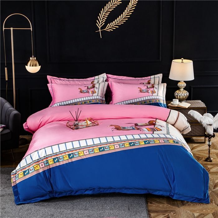 梵克保罗 2025秋冬新品有氧臻棉绒数码印花9斤单品四件套牛奶绒兔毛绒 马德里-粉