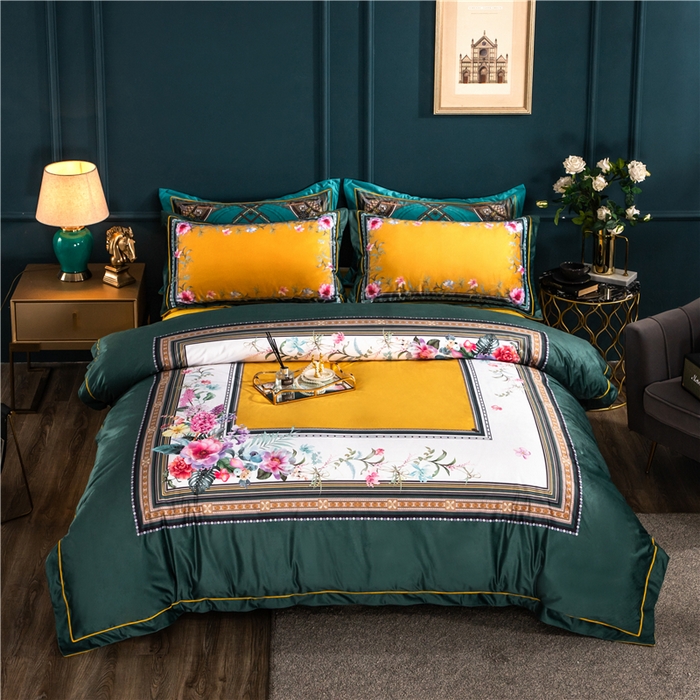 梵克保罗 2025秋冬新品有氧臻棉绒数码印花9斤单品四件套牛奶绒兔毛绒 祖玛珑-绿