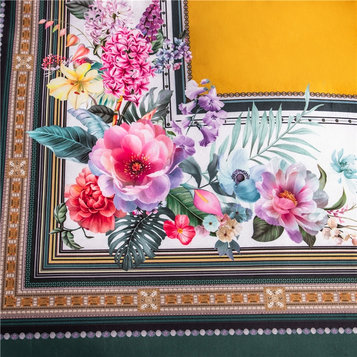 91家纺网 家纺一手货源 找家纺 梵克保罗 2025秋冬新品有氧臻棉绒数码印花9斤单品四件套牛奶绒兔毛绒 祖玛珑-绿