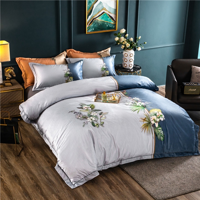 91家纺网 家纺一手货源 找家纺 梵克保罗 2025秋冬新品有氧臻棉绒数码印花9斤单品四件套牛奶绒兔毛绒 罗森堡-灰