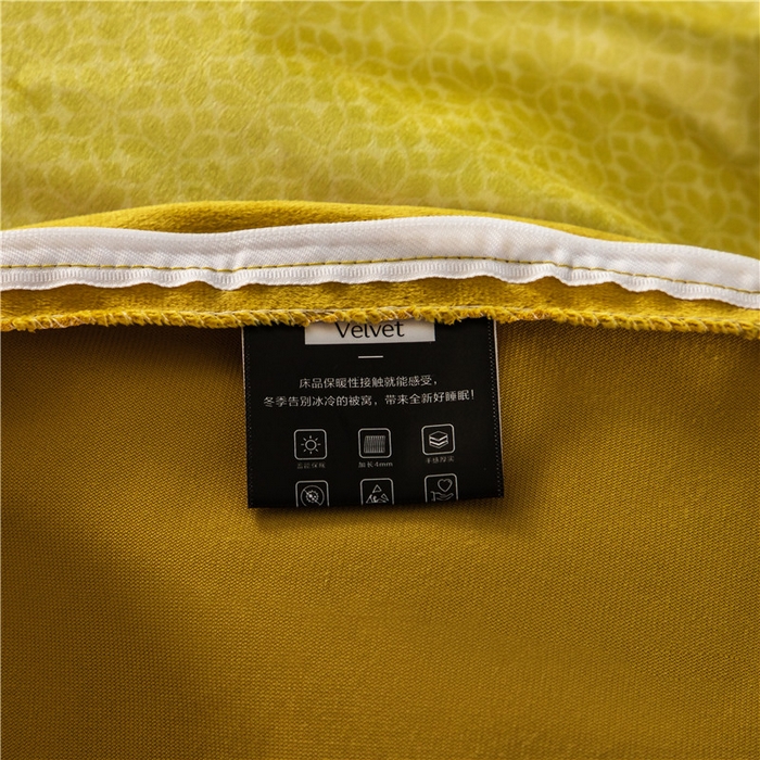 91家纺网 家纺一手货源 找家纺 梵克保罗 2025秋冬新品有氧臻棉绒数码印花9斤单品四件套牛奶绒兔毛绒 罗森堡-黄