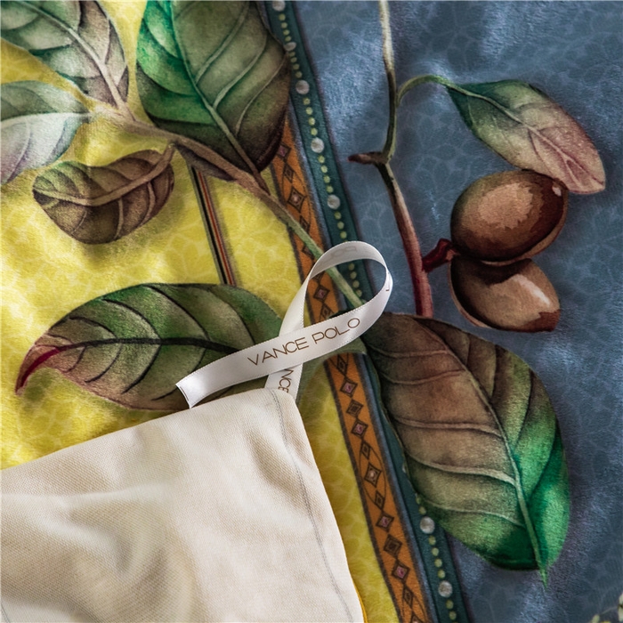 91家纺网 家纺一手货源 找家纺 梵克保罗 2025秋冬新品有氧臻棉绒数码印花9斤单品四件套牛奶绒兔毛绒 罗森堡-黄