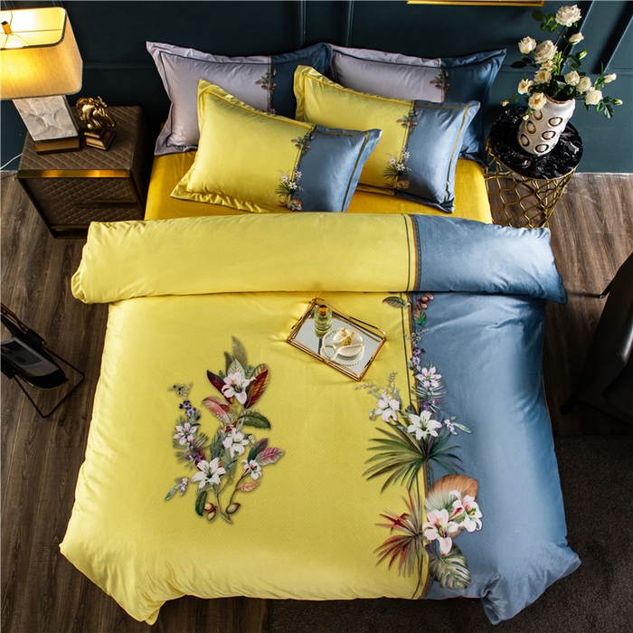 91家纺网 家纺一手货源 找家纺 梵克保罗 2025秋冬新品有氧臻棉绒数码印花9斤单品四件套牛奶绒兔毛绒 罗森堡-黄