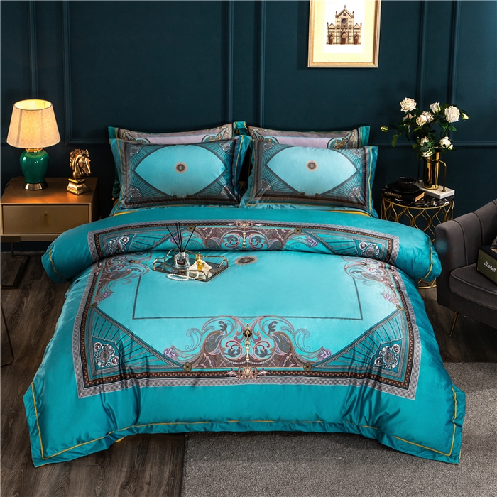 梵克保罗 2025秋冬新品有氧臻棉绒数码印花9斤单品四件套牛奶绒兔毛绒 柏林-兰