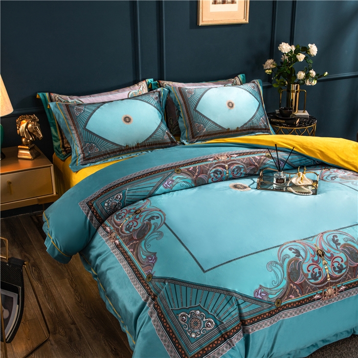 91家纺网 家纺一手货源 找家纺 梵克保罗 2025秋冬新品有氧臻棉绒数码印花9斤单品四件套牛奶绒兔毛绒 柏林-兰