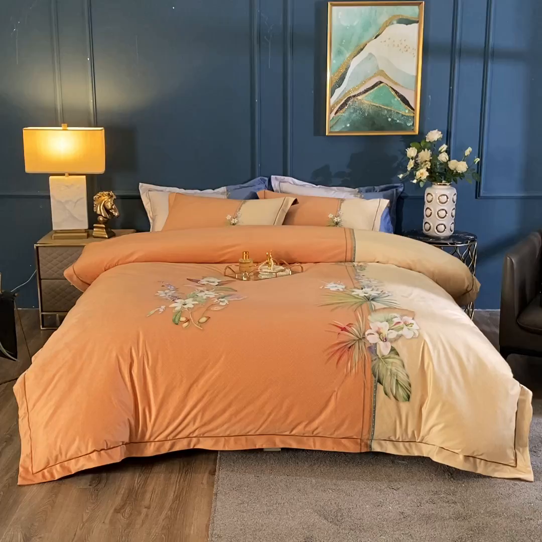 91家纺网 家纺一手货源 找家纺 梵克保罗 2025秋冬新品有氧臻棉绒数码印花9斤单品四件套牛奶绒兔毛绒 罗森堡-棕