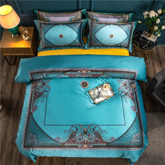 91家纺网 家纺一手货源 找家纺 梵克保罗 2025秋冬新品有氧臻棉绒数码印花9斤单品四件套牛奶绒兔毛绒-单品系列 柏林-兰