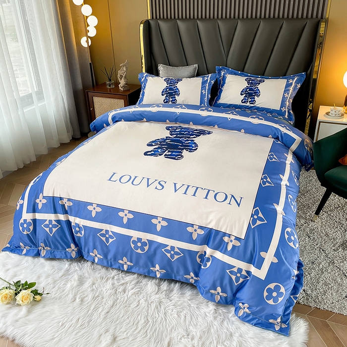 梵克保罗 2025秋冬新品有氧臻棉绒数码印花9斤单品四件套牛奶绒兔毛绒-单品系列 泰迪熊-蓝