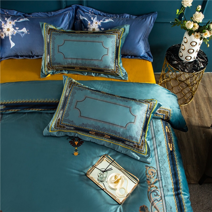 91家纺网 家纺一手货源 找家纺 梵克保罗 2025秋冬新品有氧臻棉绒数码印花9斤单品四件套牛奶绒兔毛绒-单品系列 佛罗伦萨-绿