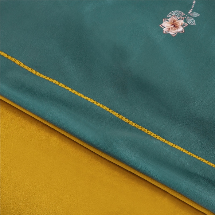 91家纺网 家纺一手货源 找家纺 梵克保罗 2025秋冬新品有氧臻棉绒数码印花9斤单品四件套牛奶绒兔毛绒-单品系列 菲欧娜-绿