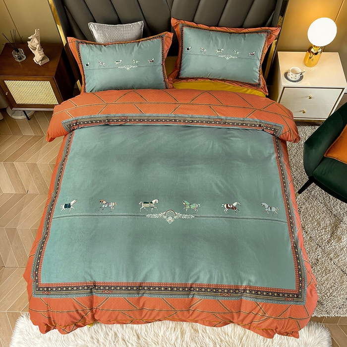 91家纺网 家纺一手货源 找家纺 梵克保罗 2025秋冬新品有氧臻棉绒数码印花9斤单品四件套牛奶绒兔毛绒-单品系列 维纳斯-桔