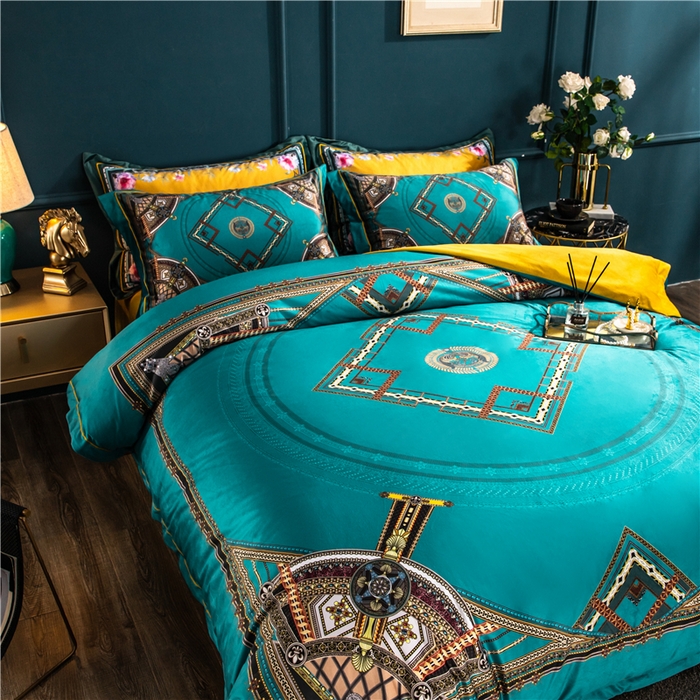 91家纺网 家纺一手货源 找家纺 梵克保罗 2025秋冬新品有氧臻棉绒数码印花9斤单品四件套牛奶绒兔毛绒-单品系列 卡戴珊-兰